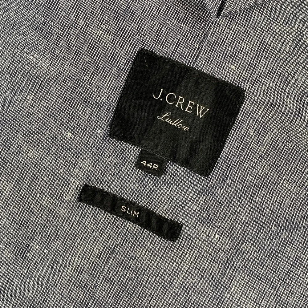 J Crew Ludlow Blazer Jacket Men 44R Linen Somelos Chambray Sport Coat Suit